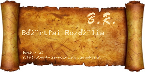 Bártfai Rozália névjegykártya