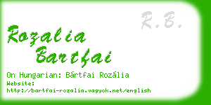rozalia bartfai business card
