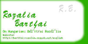 rozalia bartfai business card